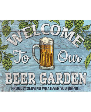 Plechová cedule Welcome to Beer Garden 32 cm x 40 cm
