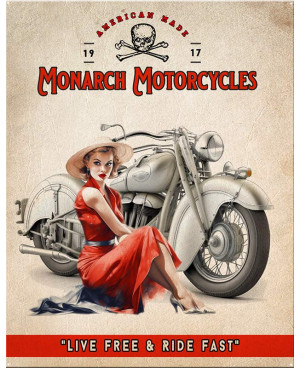 Plechová cedule Monarch Motorcycles 40 cm x 32 cm