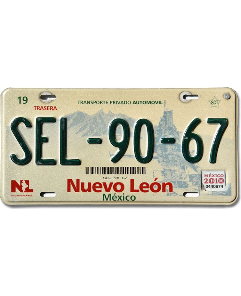 Mexická SPZ Nuevo León SEL-90-67