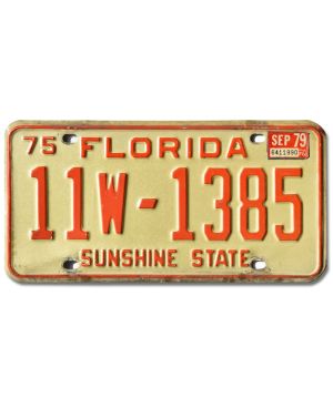 Tablica rejestracyjna USA Florida 1975 Sunshine State 11W-1385