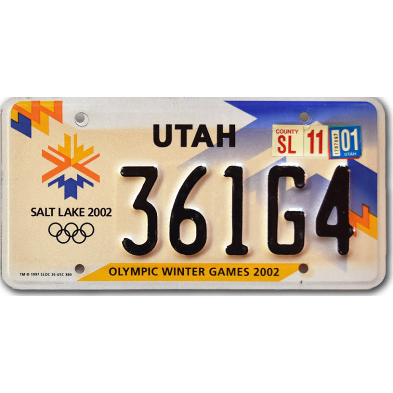 Americká SPZ Utah Olympic Winter Games 2002