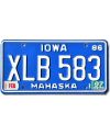 Tablica rejestracyjna USA Iowa 1986 Blue XLB 583