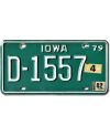 Tablica rejestracyjna USA Iowa 1979 Green D-1557