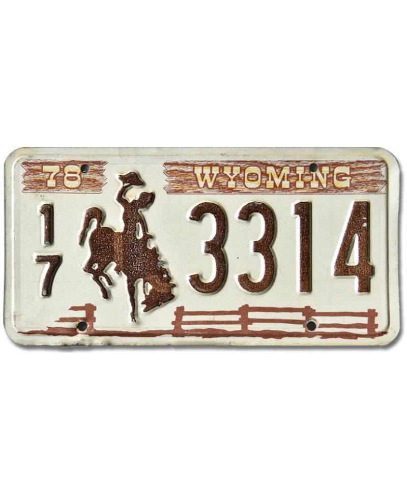 Tablica rejestracyjna USA Wyoming 1978 Fence 17-3314 Tablica rejestracyjna USA Wyoming 1978 Fence 17-3314