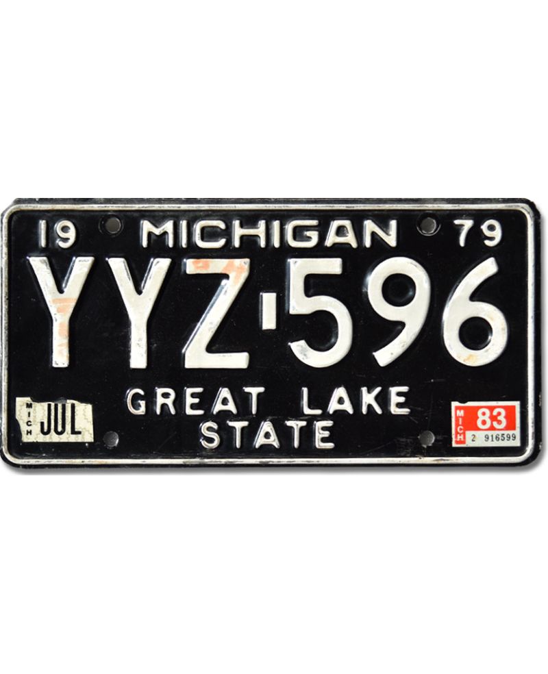 Tablica rejestracyjna USA Michigan 1979 Black YYZ-596