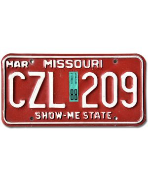 Tablica rejestracyjna USA Missouri Red CZL 209
