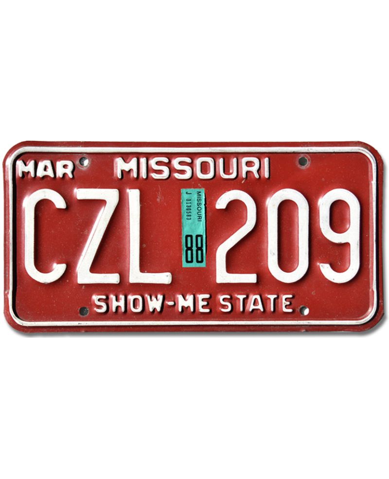 Tablica rejestracyjna USA Missouri Red CZL 209 Tablica rejestracyjna USA Missouri Red CZL 209