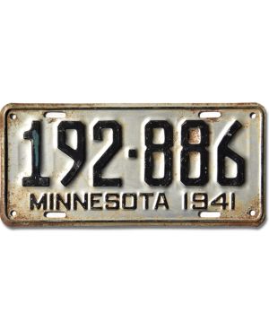 Tablica rejestracyjna USA Minnesota 1941 Silver 192-886