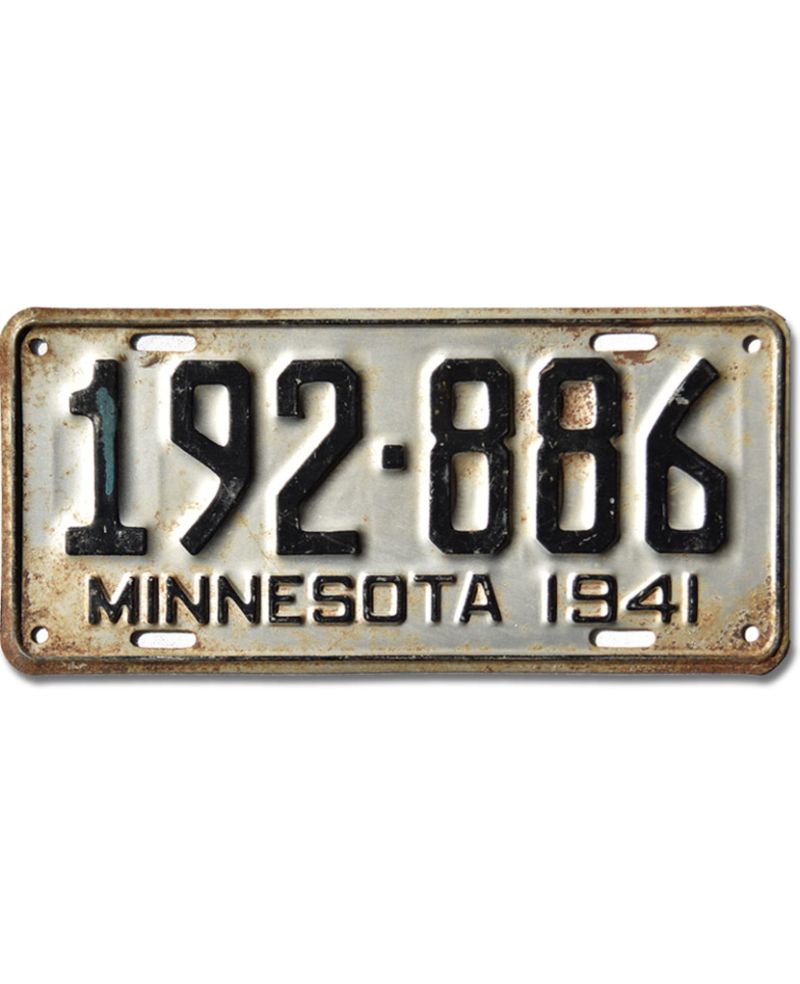 Tablica rejestracyjna USA Minnesota 1941 Silver 192-886 Tablica rejestracyjna USA Minnesota 1941 Silver 192-886