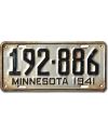 Tablica rejestracyjna USA Minnesota 1941 Silver 192-886