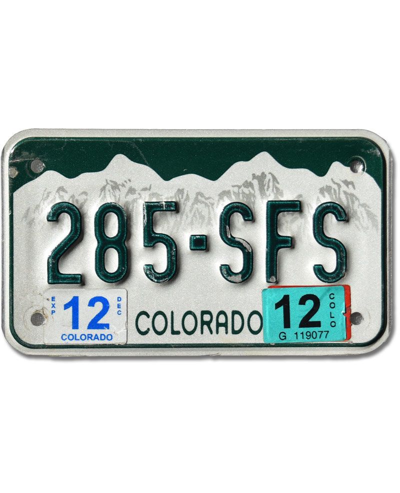 Motocyklowa Tablica Rejestracyjna USA Colorado 285-SFS