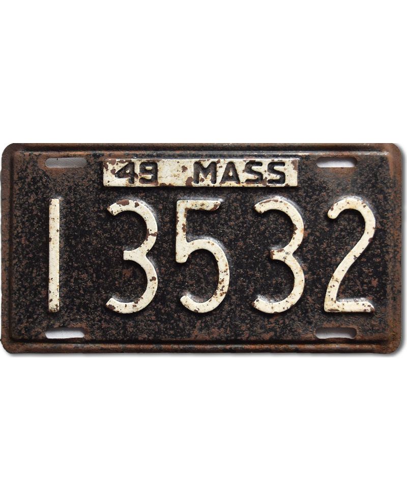 Tablica rejestracyjna USA Massachusetts 1949 Black I 3532