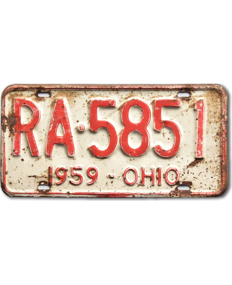 Tablica rejestracyjna USA Ohio 1959 White RA.5851