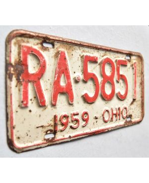 Tablica rejestracyjna USA Ohio 1959 White RA.5851