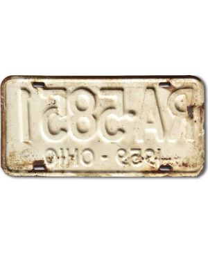Tablica rejestracyjna USA Ohio 1959 White RA.5851