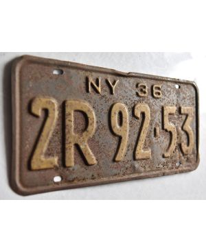 Tablica rejestracyjna USA New York 1936 Black 2R 92.53