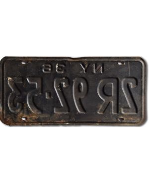 Tablica rejestracyjna USA New York 1936 Black 2R 92.53
