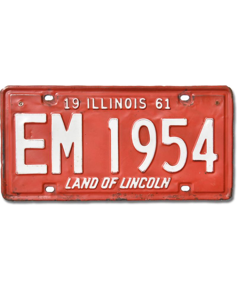 Tablica rejestracyjna USA Illinois 1961 Red EM 1954