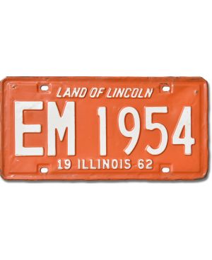 Tablica rejestracyjna USA Illinois 1962 Orange EM 1954