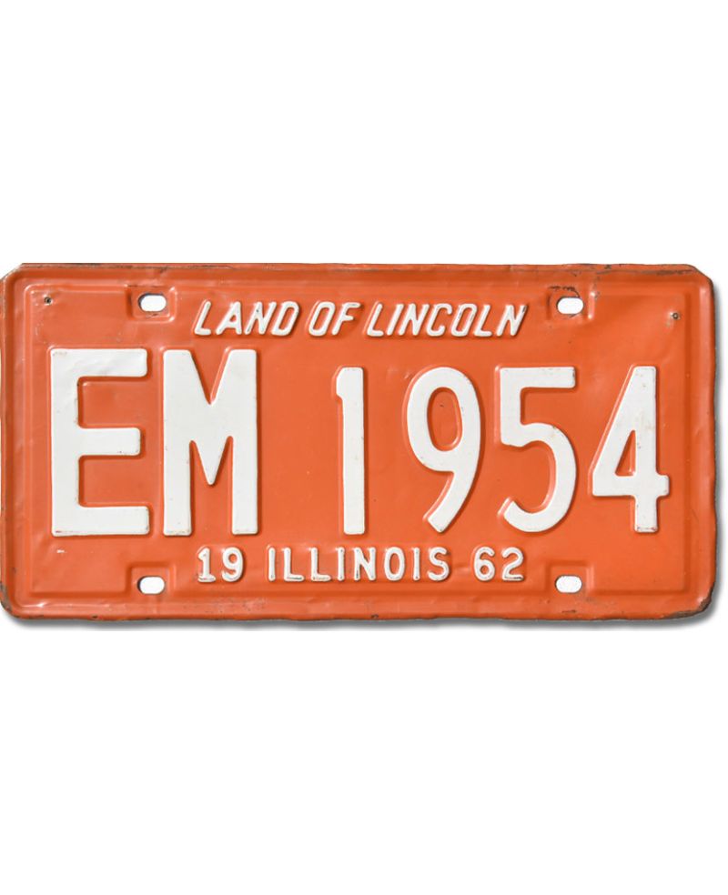 Americká SPZ Illinois 1962 Orange EM 1954