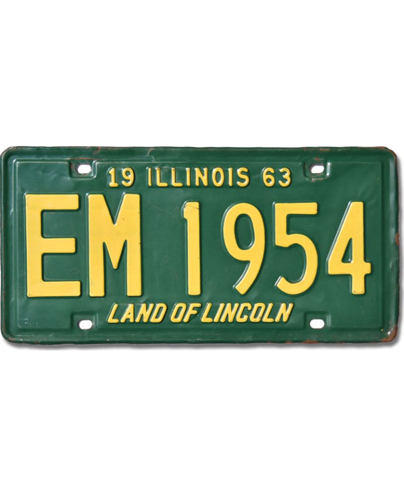 Tablica rejestracyjna USA Illinois 1963 Green EM 1954