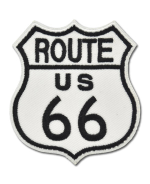 Moto nášivka Route 66 White 8 cm x 8 cm