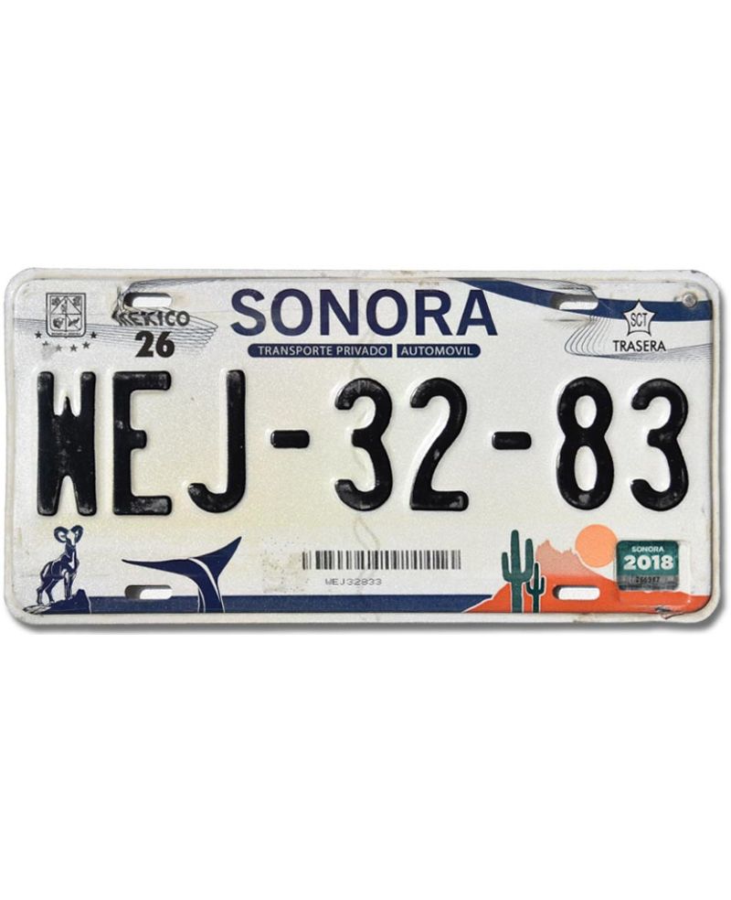 Mexická SPZ Sonora WEJ-32-83