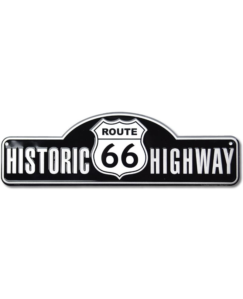 Plechová cedule Route 66 Highway Old Fashioned 46 cm x 14 cm
