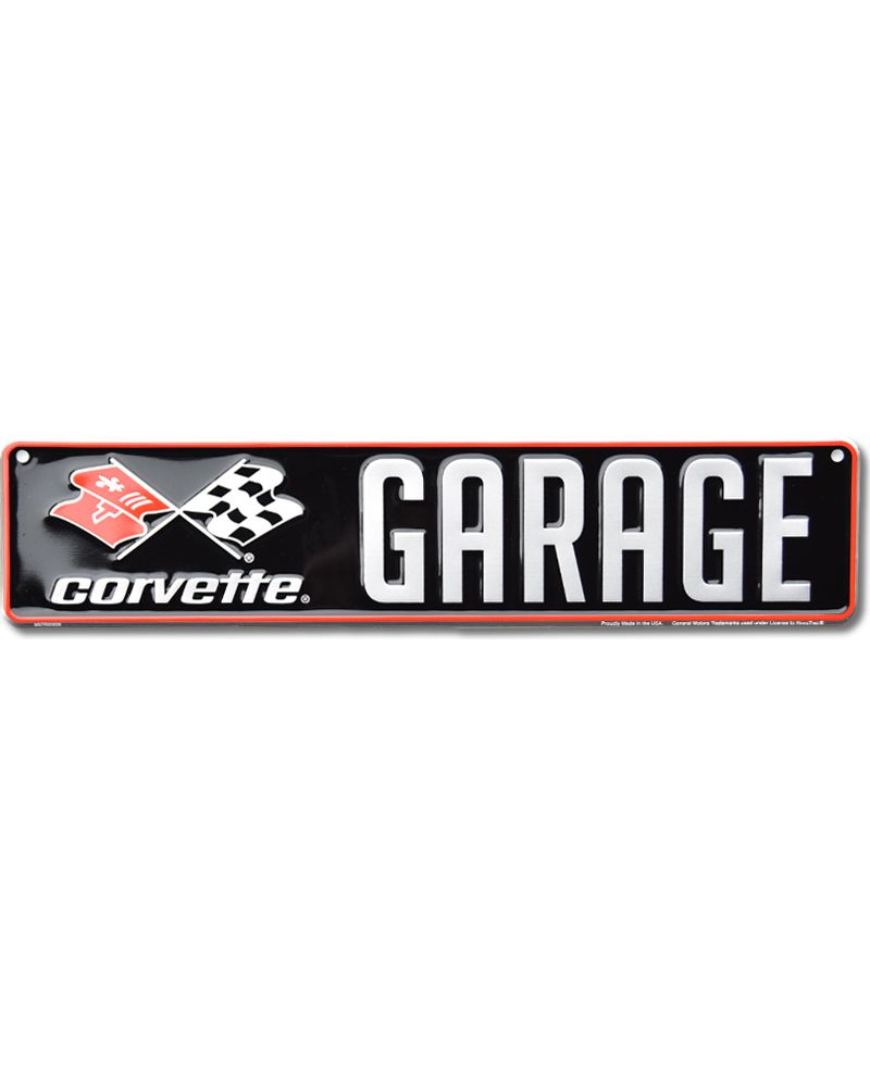 Plechová cedule Corvette Garage 45 cm x 10 cm