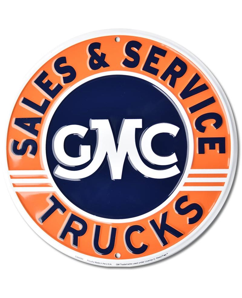 Plechová cedule GMC Sales Service round 30 cm