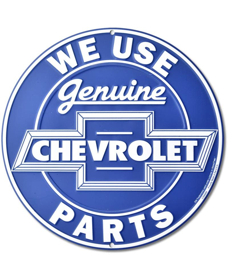 Tablica metalowa Chevrolet Genuine Parts Blue round 30 cm