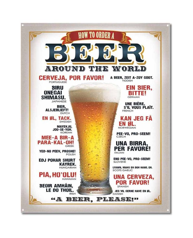 Plechová cedule Beer Around the World 40 cm x 32 cm