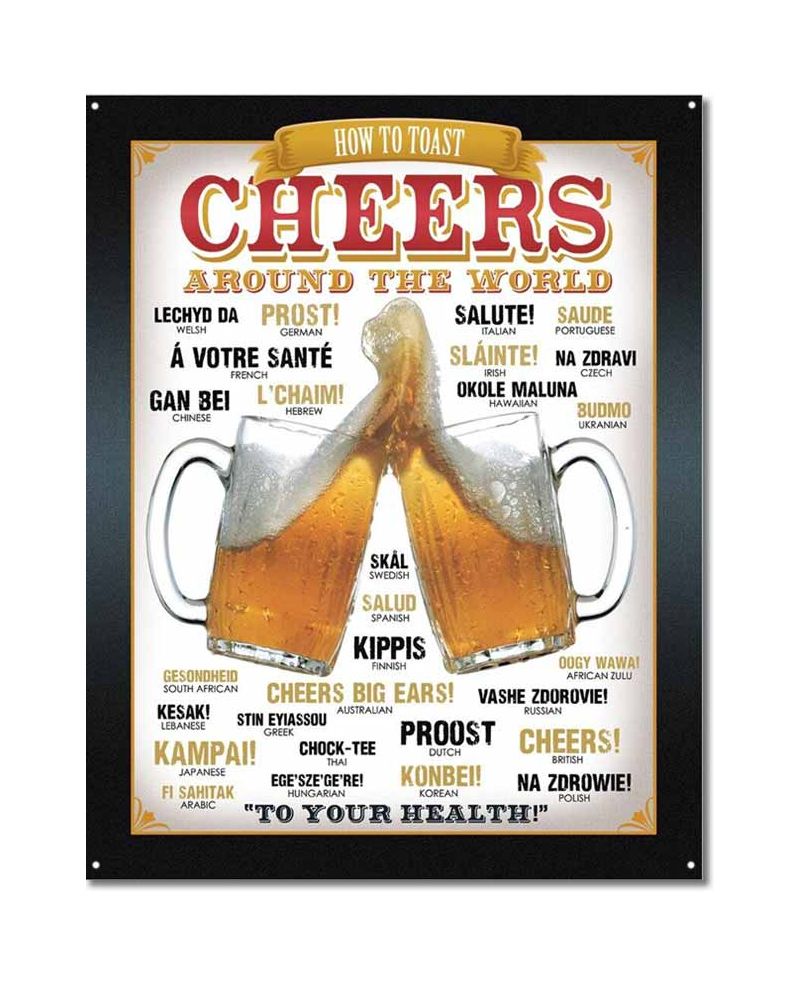 Tablica metalowa Cheers Around the World 40 cm x 32 cm Tablica metalowa Cheers Around the World 40 cm x 32 cm
