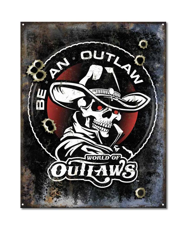 Plechová cedule Be An Outlaw 40 cm x 32 cm