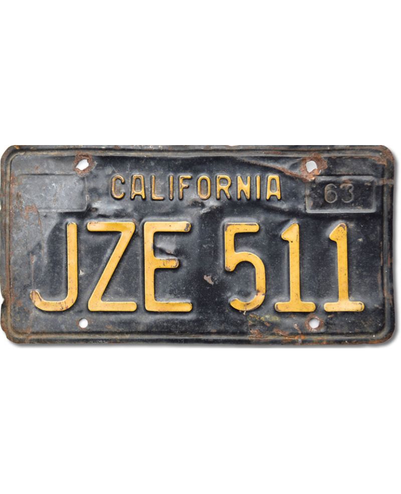 Americká SPZ California 1963 Black JZE 511