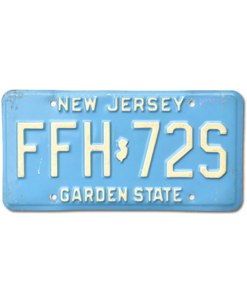 Tablica rejestracyjna USA New Jersey Garden State Blue FFH-72S