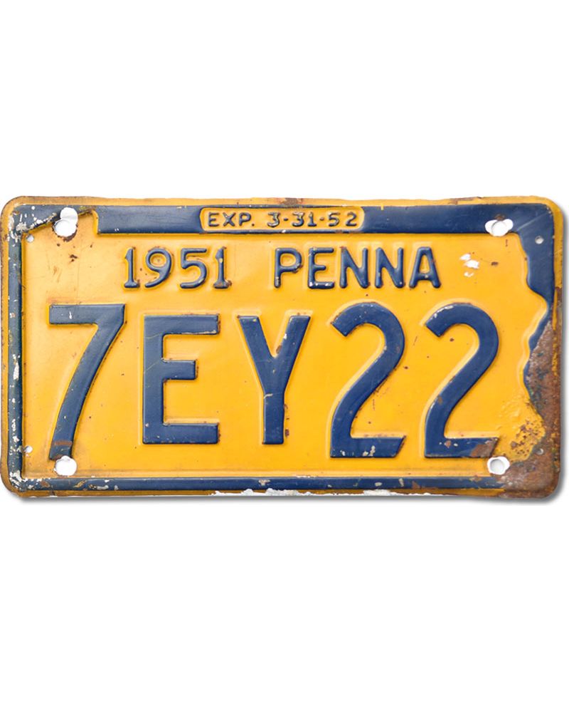 Americká SPZ Pennsylvania 1951 Penna 7EY22
