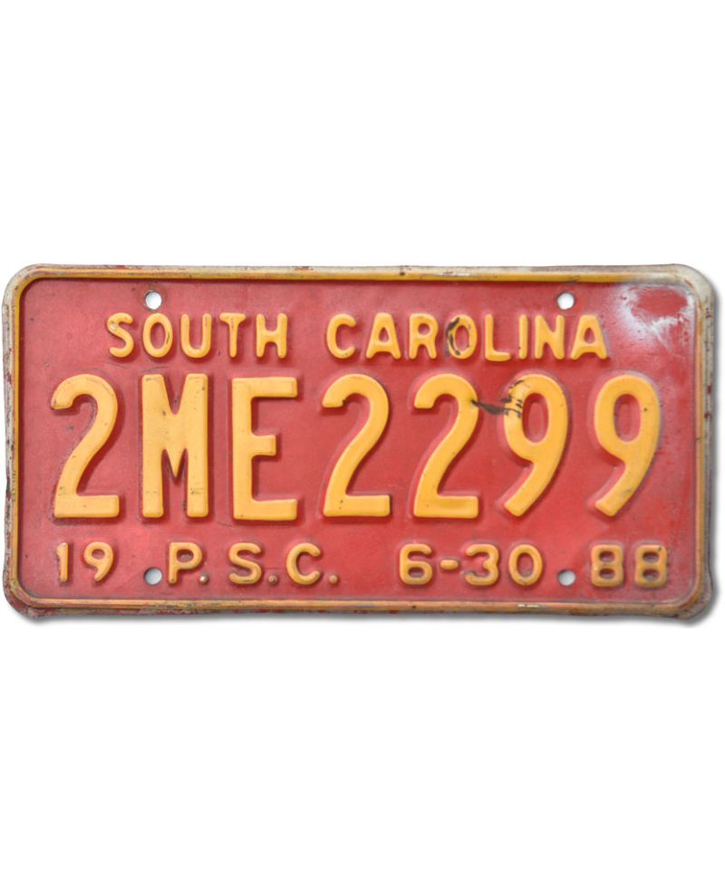 Americká SPZ South Carolina 1988 Red 2ME2299