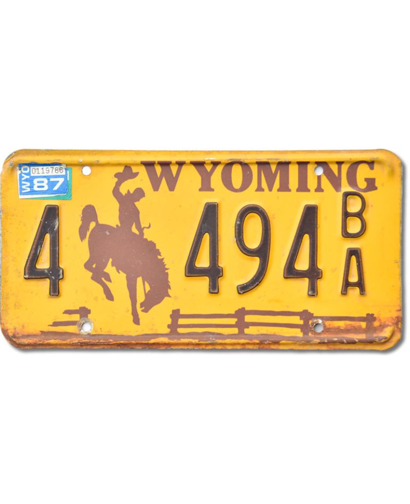 Tablica rejestracyjna USA Wyoming Yellow 4-494BA