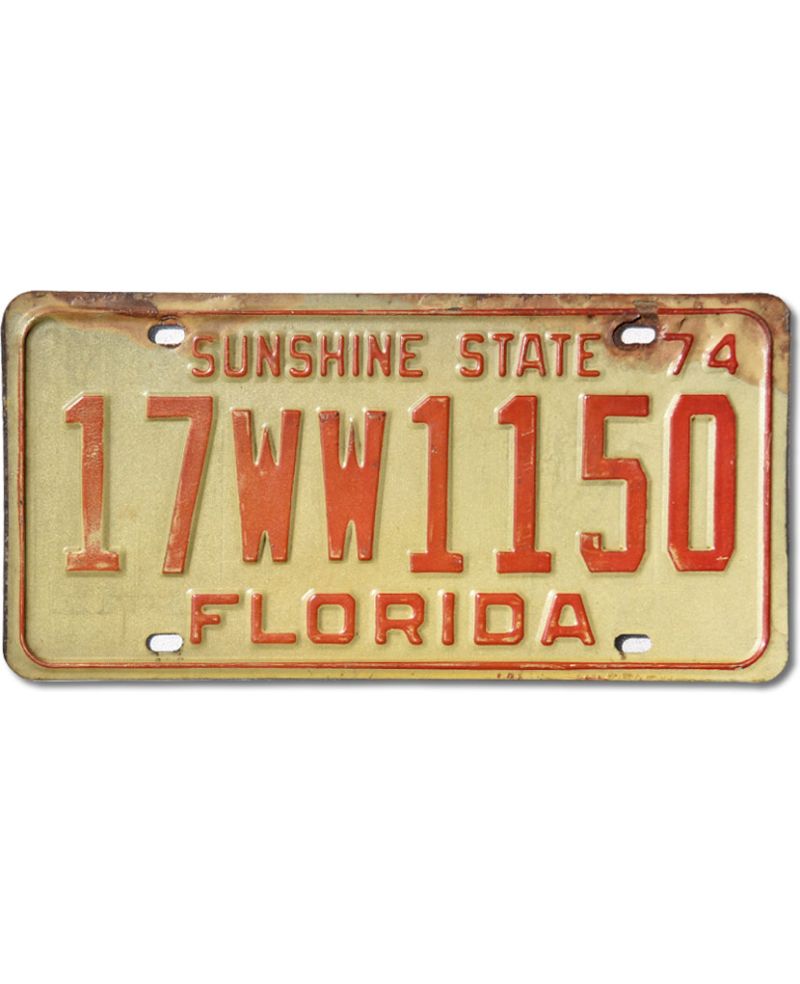 Tablica rejestracyjna USA Florida 1974 Sunshine State 17WW1150