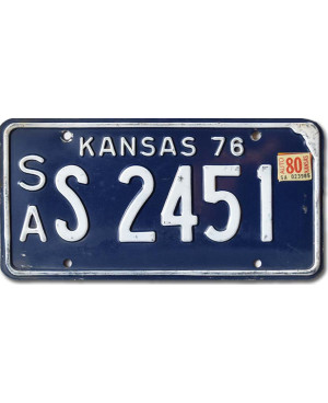 Americká SPZ Kansas 1976 Blue S 2451