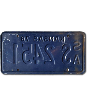 Tablica rejestracyjna USA Kansas 1976 Blue S 2451