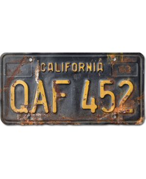 Tablica rejestracyjna USA California 1963 Black QAF 452