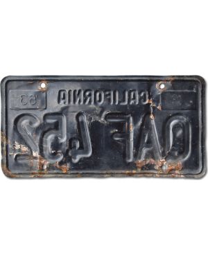 Americká SPZ California 1963 Black QAF 452