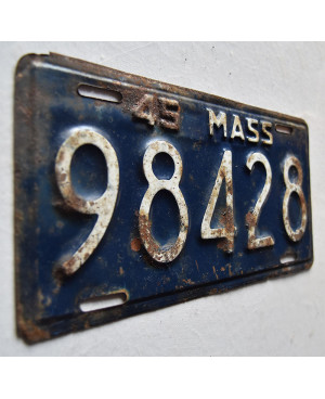 Tablica rejestracyjna USA Massachusetts 1945 Blue 98428