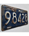 Tablica rejestracyjna USA Massachusetts 1945 Blue 98428