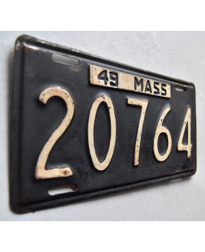 Tablica rejestracyjna USA Massachusetts 1949 Black 20764