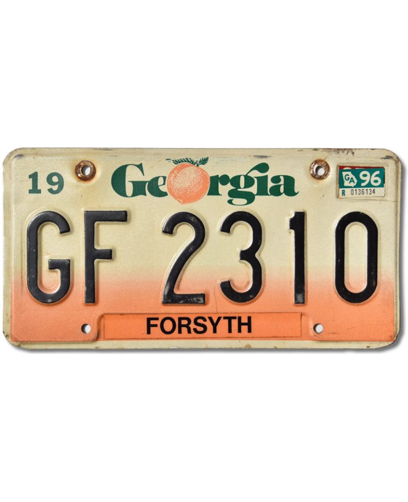 Tablica rejestracyjna USA Georgia Orange