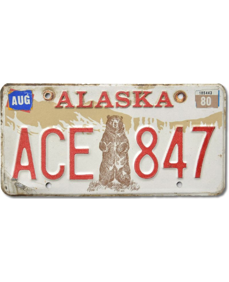 Americká SPZ Alaska 1981 Grizzly Bear ACE 847