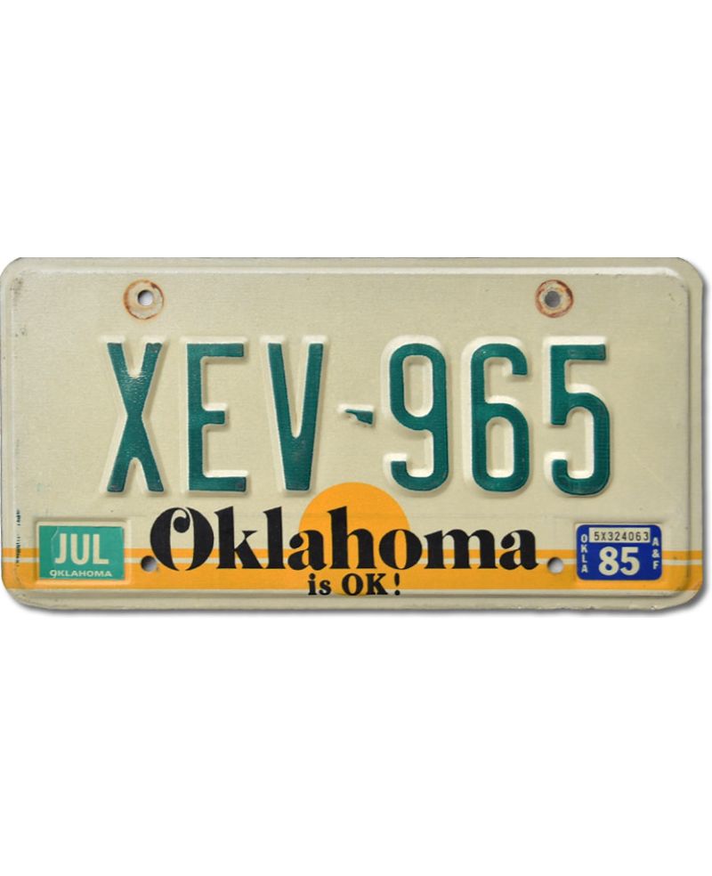 Americká SPZ Oklahoma is OK XEV-965